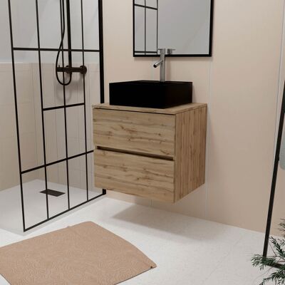 Aurlane - Juego de baño moderno con lavabo cerámico negro Aurlane - Juego de baño moderno con lavabo cerámico negro
