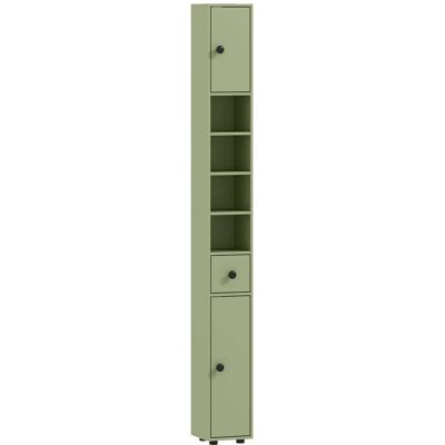 HELLOSHOP26 Columna De Almacenamiento Para Baño De 20 X 20 X 180 Cm Con Estantes Ajustables De Estilo Moderno En Aglomerado Verde 210001994 HELLOSHOP26 Columna De Almacenamiento Para Baño De 20 X 20 X 180 Cm Con Estantes Ajustables De Estilo Moderno En Aglomerado Verde 210001994