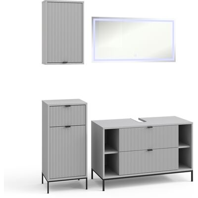 Conjunto De Muebles De Baño Eliza, Gris, 4 Partes, Vicco Conjunto De Muebles De Baño Eliza, Gris, 4 Partes, Vicco