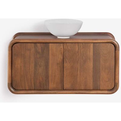 Conjunto De Mueble De Baño Suspendido 90x45 Cm En Madera De Mango Maupaul Sklum Conjunto De Mueble De Baño Suspendido 90x45 Cm En Madera De Mango Maupaul Sklum