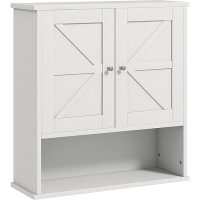 OEM Armario De Baño De Pared Mueble De Baño Colgar Rústico Con Compartimento Estante Ajustable 2 Puertas Blanco OEM Armario De Baño De Pared Mueble De Baño Colgar Rústico Con Compartimento Estante Ajustable 2 Puertas Blanco