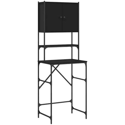HELLOSHOP26 Mueble Compacto Para Lavadora Ideal Para El Baño 68 X 48,5 X 194 Cm Madera Negra 020049393 HELLOSHOP26 Mueble Compacto Para Lavadora Ideal Para El Baño 68 X 48,5 X 194 Cm Madera Negra 020049393