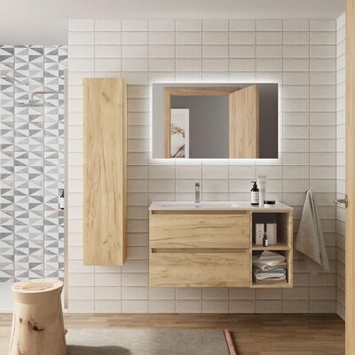 Conjunto de Muebles de Baño Salgar Bequia - Roble, 2 Cajones y 2 Huecos Conjunto de Muebles de Baño Salgar Bequia - Roble, 2 Cajones y 2 Huecos
