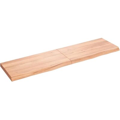 Encimera de baño color marrón claro 120x30x(2-4)cm Madera maciza tratada - Encimera de baño Encimera de baño color marrón claro 120x30x(2-4)cm Madera maciza tratada - Encimera de baño