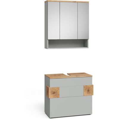 Conjunto De Muebles De Baño Eden, Gris/artisan, 2 Partes, Vicco Conjunto De Muebles De Baño Eden, Gris/artisan, 2 Partes, Vicco