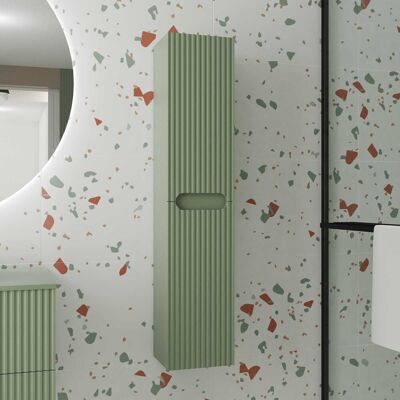 Columna de baño suspendida verde oliva - 120cm - 2 puertas - almacenamiento baño Columna de baño suspendida verde oliva - 120cm - 2 puertas - almacenamiento baño