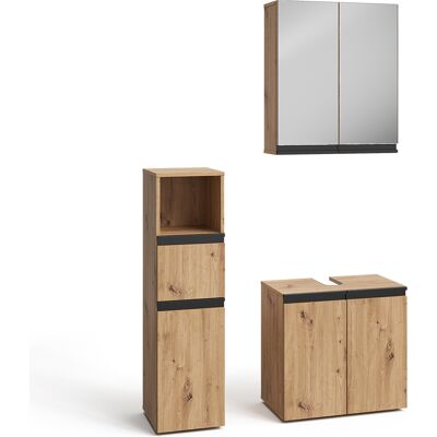 Conjunto De Muebles De Baño De 3 Piezas Torren, Artesano, 3 Piezas, Con Armario Midi, Vicco Conjunto De Muebles De Baño De 3 Piezas Torren, Artesano, 3 Piezas, Con Armario Midi, Vicco