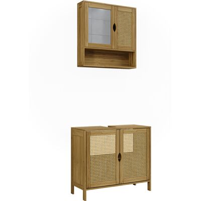 Conjunto De Muebles De Baño Liora, Bambú, 2 Partes, Vicco Conjunto De Muebles De Baño Liora, Bambú, 2 Partes, Vicco