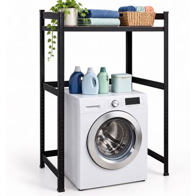 Relaxdays Estantería Lavadora, (al X An X Fon): 120 X 90 X 60 Cm, 1 Balda, 200 Kg, Acero, Mdf, Sistema Encajable, Negra Relaxdays Estantería Lavadora, (al X An X Fon): 120 X 90 X 60 Cm, 1 Balda, 200 Kg, Acero, Mdf, Sistema Encajable, Negra