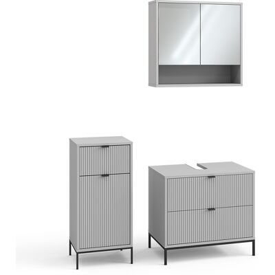 Conjunto De Muebles De Baño De 3 Piezas Eliza, Gris, 3 Partes, Vicco Conjunto De Muebles De Baño De 3 Piezas Eliza, Gris, 3 Partes, Vicco