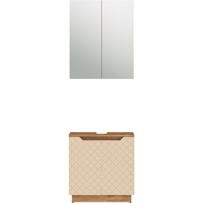 Conjunto De Muebles De Baño Lotta, Roble/cachemira Con Estructura De Azulejos, 2 Partes, Vicco Conjunto De Muebles De Baño Lotta, Roble/cachemira Con Estructura De Azulejos, 2 Partes, Vicco