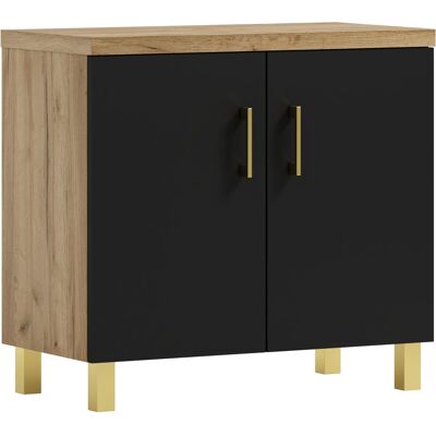 OEM Mueble De Baño Bajo El Lavabo Roco 60, Roble Artesanal Dorado/negro OEM Mueble De Baño Bajo El Lavabo Roco 60, Roble Artesanal Dorado/negro