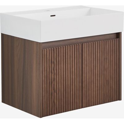 Conjunto De Mueble De Baño Suspendido 60x40 Cm En Madera Con Lavabo Integrado Genevie Sklum Conjunto De Mueble De Baño Suspendido 60x40 Cm En Madera Con Lavabo Integrado Genevie Sklum