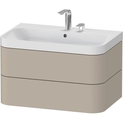 Duravit Happy D.2 Plus Taupe Seidenmatt Conjunto de lavabo en forma de C montado en la pared - Conjunto de lavabo Duravit Happy D.2 Plus Taupe Seidenmatt Conjunto de lavabo en forma de C montado en la pared - Conjunto de lavabo