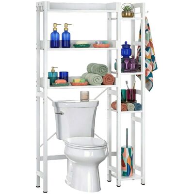 Estantería Sobre El Wc Relaxdays, 3 Niveles, Dimensiones: 161 X 80 X 24 Cm, Metal Y Mdf, Blanco Estantería Sobre El Wc Relaxdays, 3 Niveles, Dimensiones: 161 X 80 X 24 Cm, Metal Y Mdf, Blanco