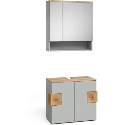 Conjunto De Muebles De Baño Eden, Gris, 2 Partes, Vicco Conjunto De Muebles De Baño Eden, Gris, 2 Partes, Vicco