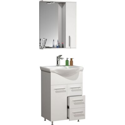 Juego de muebles de baño VCM Lisalo - 3 piezas, Blanco, 55cm Juego de muebles de baño VCM Lisalo - 3 piezas, Blanco, 55cm