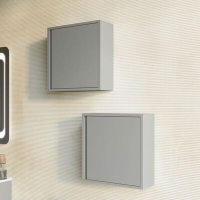 Kiamami Valentina - Mueble De Pared Para Baño Con Una Puerta Reversible Arena Mate Monaco Kiamami Valentina - Mueble De Pared Para Baño Con Una Puerta Reversible Arena Mate Monaco