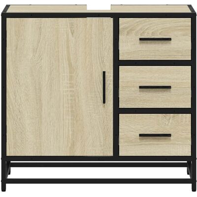 HELLOSHOP26 Armario De Lavabo De Baño Retro Con Almacenamiento 65 X 33 X 60 Cm De Madera Contrachapada Roble Sonoma 020049662 HELLOSHOP26 Armario De Lavabo De Baño Retro Con Almacenamiento 65 X 33 X 60 Cm De Madera Contrachapada Roble Sonoma 020049662