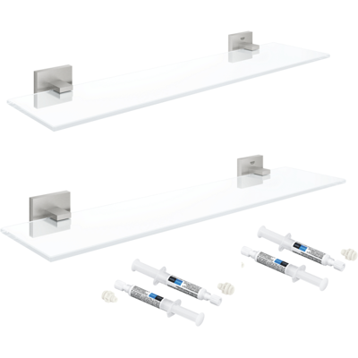 Juego De 2 Estantes Grohe Start Cube 53 Cm Supersteel + 2 Grohe Quickglue A2 Para Acceso Con Dos Placas De Fijación Juego De 2 Estantes Grohe Start Cube 53 Cm Supersteel + 2 Grohe Quickglue A2 Para Acceso Con Dos Placas De Fijación