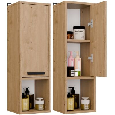 OEM Mexy W1d Mueble De Baño Suspendido - Columna, 1 Puerta, 3 Estantes - 25,5x82x24 Cm - Roble Artisan OEM Mexy W1d Mueble De Baño Suspendido - Columna, 1 Puerta, 3 Estantes - 25,5x82x24 Cm - Roble Artisan