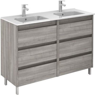 Royo - Conjunto Mueble De Baño De 6 Cajones Compacto Sansa Color: Gris Arenado - Opciones: Conjunto Completo Royo - Conjunto Mueble De Baño De 6 Cajones Compacto Sansa Color: Gris Arenado - Opciones: Conjunto Completo