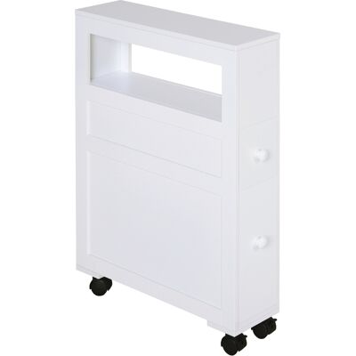 JHY DESIGN Mueble De Baño Con Ruedas, Armario Para Inodoro, Estante Abierto, 2 Cajones, 16 X 52 X 71,5 Cm, Blanco JHY DESIGN Mueble De Baño Con Ruedas, Armario Para Inodoro, Estante Abierto, 2 Cajones, 16 X 52 X 71,5 Cm, Blanco