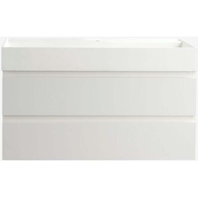 Sklum - Conjunto de mueble de baño en madera y chapa de fresno con lavabo integrado Sklum - Conjunto de mueble de baño en madera y chapa de fresno con lavabo integrado