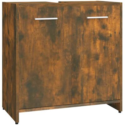 HELLOSHOP26 Armario De Baño Elegante Diseño Estilizado Almacenamiento Cuarto De Baño 60 X 33 X 60 Cm De Madera Contrachapada Roble Ahumado 020048177 HELLOSHOP26 Armario De Baño Elegante Diseño Estilizado Almacenamiento Cuarto De Baño 60 X 33 X 60 Cm De Madera Contrachapada Roble Ahumado 020048177
