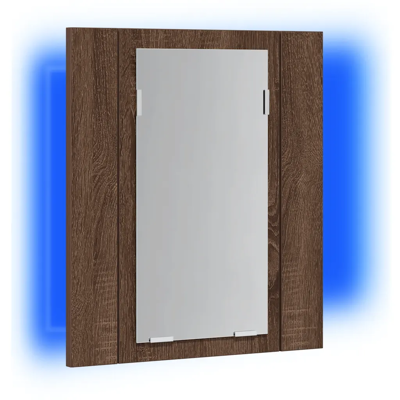 HELLOSHOP26 Armario Con Espejo Led Diseño De Pared Baño 40 X 12 X 45 Cm Almacenamiento Práctico De Madera Contrachapada Roble Marrón 020048479 HELLOSHOP26 Armario Con Espejo Led Diseño De Pared Baño 40 X 12 X 45 Cm Almacenamiento Práctico De Madera Contrachapada Roble Marrón 020048479