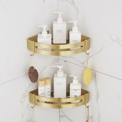 OEM Estante Para Ducha Sin Taladrar, Estante De Esquina Para Baño, Estante De Baño Starlight (oro Arena Brillante, 2 Niveles) OEM Estante Para Ducha Sin Taladrar, Estante De Esquina Para Baño, Estante De Baño Starlight (oro Arena Brillante, 2 Niveles)