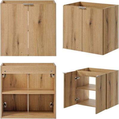 HELLOSHOP26 Conjunto De Muebles De Baño Almacenamiento Con Espejo Efecto Roble 030009425 HELLOSHOP26 Conjunto De Muebles De Baño Almacenamiento Con Espejo Efecto Roble 030009425