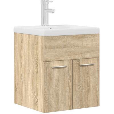 HELLOSHOP26 Armario Lavabo De Baño De Pared Con Lavabo Integrado Almacenamiento Compacto 41 X 38,5 X 46 Cm De Madera Contrachapada Roble Sonoma 020055762 HELLOSHOP26 Armario Lavabo De Baño De Pared Con Lavabo Integrado Almacenamiento Compacto 41 X 38,5 X 46 Cm De Madera Contrachapada Roble Sonoma 020055762