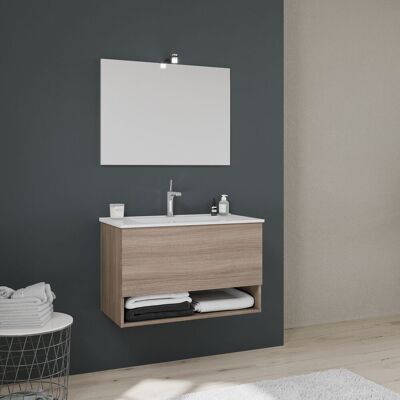 Kiamami Valentina - Mueble de baño con cajón y espacio abierto - Roble natural Kiamami Valentina - Mueble de baño con cajón y espacio abierto - Roble natural