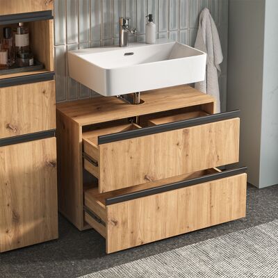 Mueble Bajo Lavabo Torren, Artesano, 80 X 58 Cm Con 2 Cajones, Vicco Mueble Bajo Lavabo Torren, Artesano, 80 X 58 Cm Con 2 Cajones, Vicco