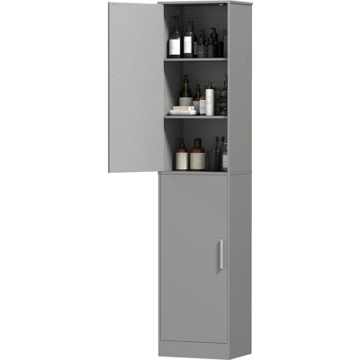 JHY DESIGN Mueble De Baño Tipo Columna Con 2 Puertas Y 4 Estantes Ajustables, 40 X 35 X 180 Cm, Gris. JHY DESIGN Mueble De Baño Tipo Columna Con 2 Puertas Y 4 Estantes Ajustables, 40 X 35 X 180 Cm, Gris.