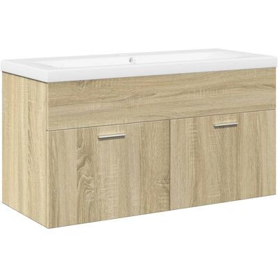 HELLOSHOP26 Mueble De Baño Suspendido Con Espacio De Almacenamiento 90 X 38,5 X 46 Cm Madera De Roble Sonoma 020055761 HELLOSHOP26 Mueble De Baño Suspendido Con Espacio De Almacenamiento 90 X 38,5 X 46 Cm Madera De Roble Sonoma 020055761