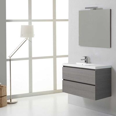 Kiamami Valentina - Mueble De Baño Manhattan 90 Cm Con Compartimientos Con Lavabo A La Izquierda Kiamami Valentina - Mueble De Baño Manhattan 90 Cm Con Compartimientos Con Lavabo A La Izquierda