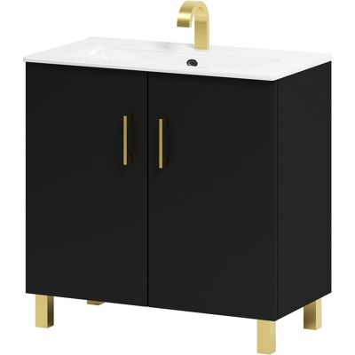 OEM Mueble De Baño Viki 80 Con Lavabo, Negro OEM Mueble De Baño Viki 80 Con Lavabo, Negro