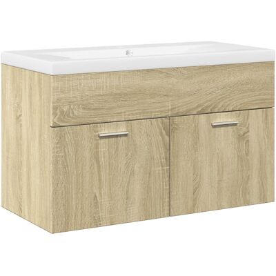 HELLOSHOP26 Mueble De Baño Suspendido Almacenamiento Compacto 80 X 38,5 X 46 Cm Madera De Roble Sonoma 020055760 HELLOSHOP26 Mueble De Baño Suspendido Almacenamiento Compacto 80 X 38,5 X 46 Cm Madera De Roble Sonoma 020055760