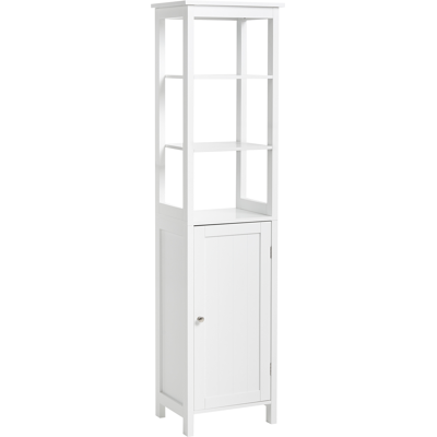 BELIANI Armario De Baño Independiente Con 5 Estantes Almacenaje De Baño Estilo Moderno Blanco Futaleufu BELIANI Armario De Baño Independiente Con 5 Estantes Almacenaje De Baño Estilo Moderno Blanco Futaleufu