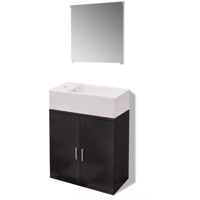 HELLOSHOP26 Conjunto De Muebles De Baño De Tres Piezas Negro 48 X 25 X 48 Cm Diseño Moderno Acabado Mate En Aglomerado Negro 020046355 HELLOSHOP26 Conjunto De Muebles De Baño De Tres Piezas Negro 48 X 25 X 48 Cm Diseño Moderno Acabado Mate En Aglomerado Negro 020046355