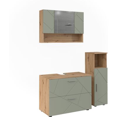 Conjunto De Muebles De Baño De 3 Piezas Irma, Verde Salvia, 3 Partes, Vicco Conjunto De Muebles De Baño De 3 Piezas Irma, Verde Salvia, 3 Partes, Vicco