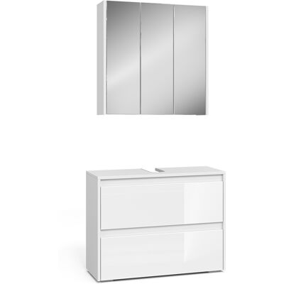 Conjunto De Muebles De Baño Majest, Blanco/blanco Alto Brillo, 2 Partes, Vicco Conjunto De Muebles De Baño Majest, Blanco/blanco Alto Brillo, 2 Partes, Vicco
