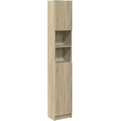 HELLOSHOP26 Armario De Baño De Madera Contrachapada Almacenamiento Practicidad 32 X 25,5 X 190 Cm De Madera Roble Sonoma 020049685 HELLOSHOP26 Armario De Baño De Madera Contrachapada Almacenamiento Practicidad 32 X 25,5 X 190 Cm De Madera Roble Sonoma 020049685