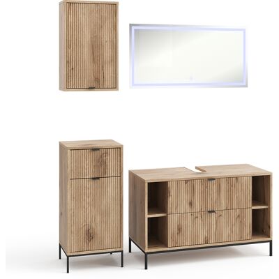 Conjunto De Muebles De Baño Eliza, Roble Vikingo, 4 Partes, Vicco Conjunto De Muebles De Baño Eliza, Roble Vikingo, 4 Partes, Vicco