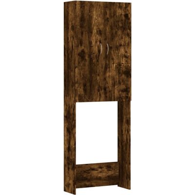 Armario de lavadora de roble ahumado vidaXL - 64x25.5x190 cm Armario de lavadora de roble ahumado vidaXL - 64x25.5x190 cm