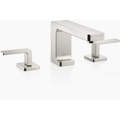 Dornbracht LULU Mezclador de lavabo de tres agujeros con rosetas - Platino Fosco - 155 mm Dornbracht LULU Mezclador de lavabo de tres agujeros con rosetas - Platino Fosco - 155 mm