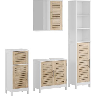 Conjunto De Muebles De Baño Looma, Blanco/roble, 4 Partes, Vicco Conjunto De Muebles De Baño Looma, Blanco/roble, 4 Partes, Vicco
