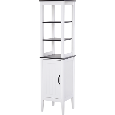JHY DESIGN Mueble De Baño Blanco, 3 Estantes, Estante Ajustable, 40 X 38 X 162,5 Cm JHY DESIGN Mueble De Baño Blanco, 3 Estantes, Estante Ajustable, 40 X 38 X 162,5 Cm